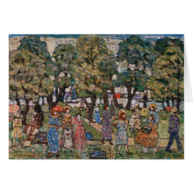 Under träden av Maurice Prendergast, Fin konst Hälsningskort (Framsidan Horizontal)