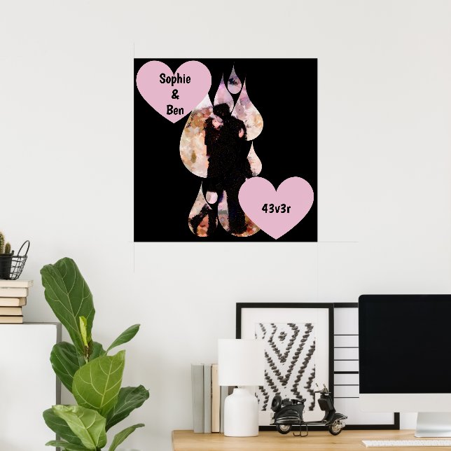 Under Umbrella: Romantic Couple Kissing in Rain Poster (Hemmakontoret)