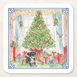 Under Underläggen Julgran Underlägg Papper Kvadrat