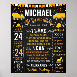 Under uppförande: Lastbilar Cars Birthday board Poster