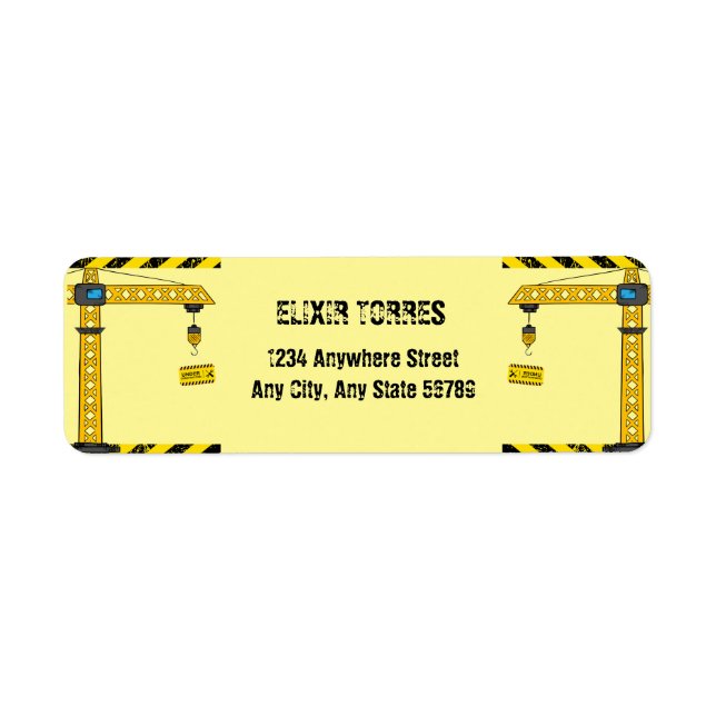 Under uppförandet av Torn är babydusch Returadress Etikett (Framsidan)