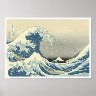 Under vågen av Kanagawa, Hokusai, 1830-32 Poster