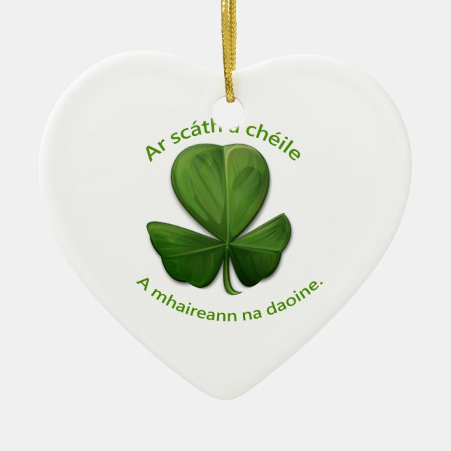 Under varandras tak överlever människor julgransprydnad keramik (Framsidan)