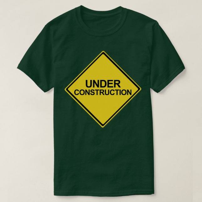 Under Varningsskylt för Gult av byggnation T Shirt (Design framsida)