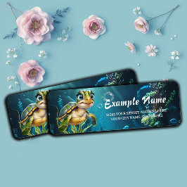 Under vatten äventyr med den heliga sköldpaddan. returadress etikett