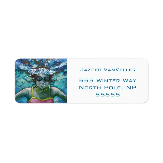 Under Vatten Simma Returadress Etikett (Framsidan)