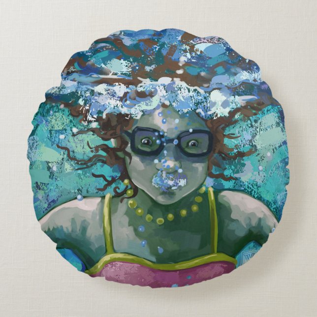 Under vattensimma rund kudde (Framsidan)