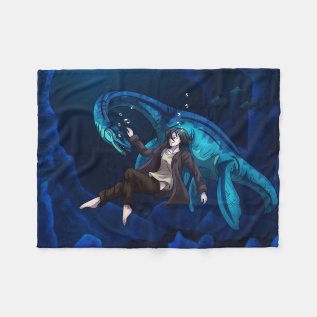 Under vattnet med en Plesiosaurus Fleecefilt (Framsidan (Horisontell))