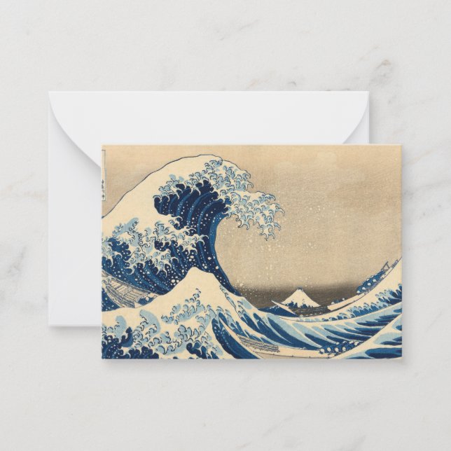 Under Wave off Kanagawa av Katsushika Hokusai Anteckningskort (Framsida)
