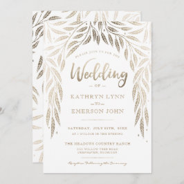 Under Willows Bröllops inbjudan Faux Guld