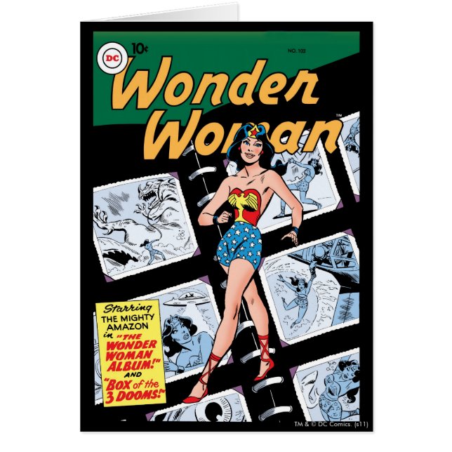 Under Wonder Woman Box av 3 Domedagar Hälsningskort (Framsidan)