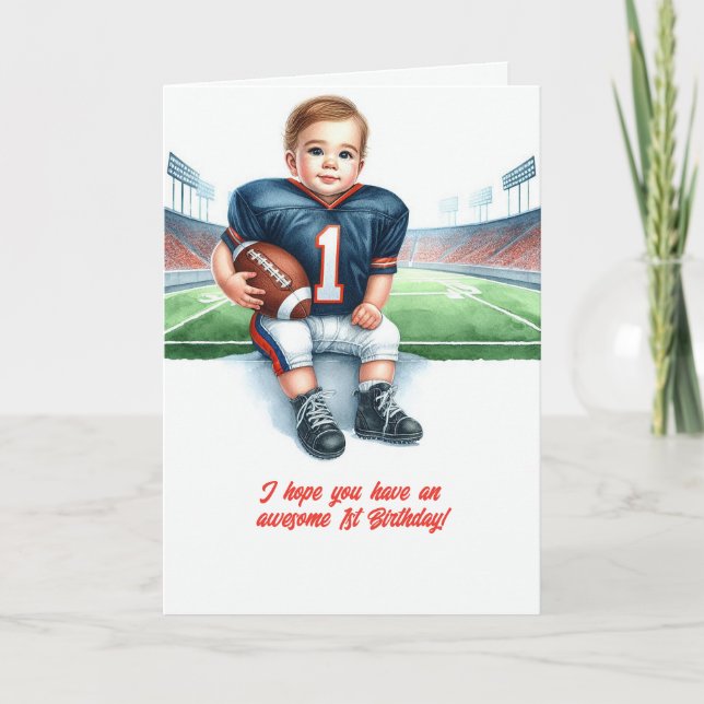 Underbar 1-årsdag Fotboll  Kort (Framsida)
