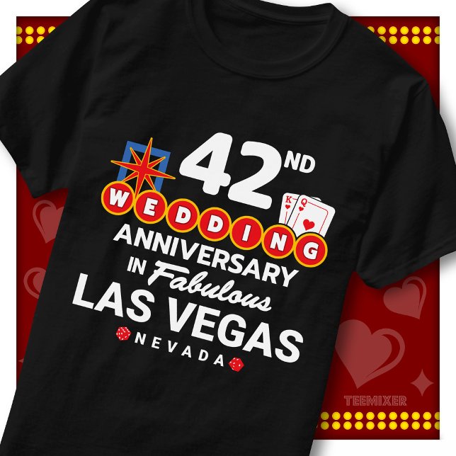 Underbar 42-års bröllopspar i Las Vegas T Shirt (Skapare uppladdad)