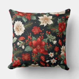 Underbar Amaryllis, Poinsettia, Järnekvist till ju Kudde