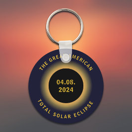 Underbar American Total Solar Eclipse 8 april 2024 Nyckelring