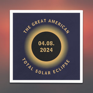 Underbar American Total Solar Eclipse 8 april 2024 Pappersservett
