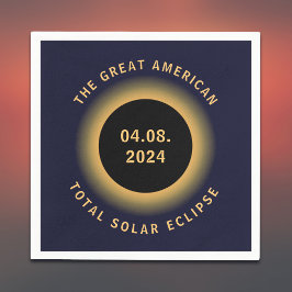 Underbar American Total Solar Eclipse 8 april 2024 Pappersservett