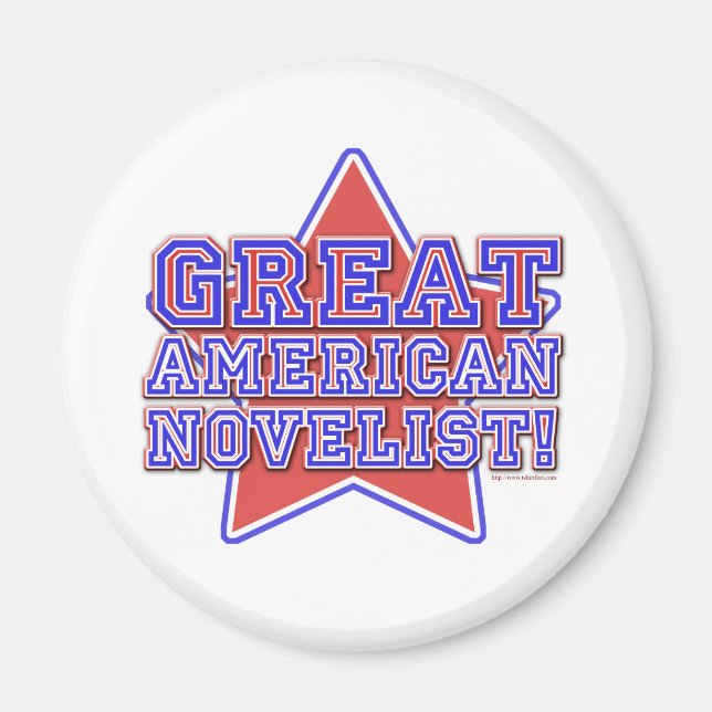 Underbar amerikansk Novelist Writer Star-design Magnet (Framsidan)