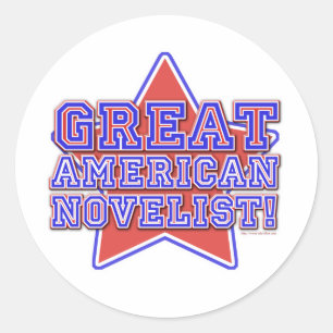 Underbar amerikansk Novelist Writer Star-design Runt Klistermärke