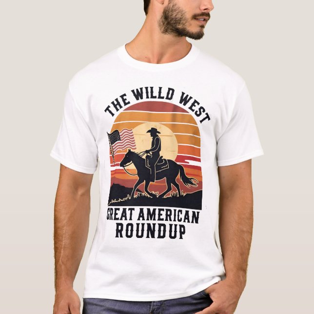 underbar amerikansk röntduktröja, cowboyskjorta t shirt (Framsida)
