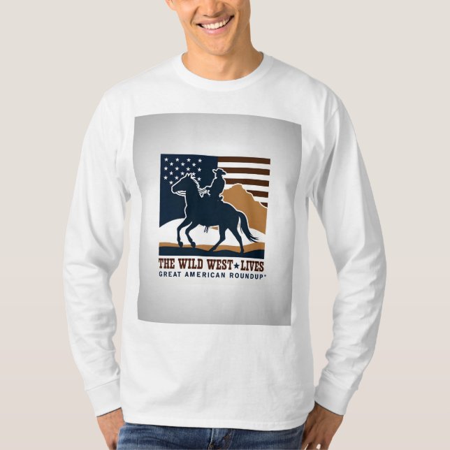 underbar amerikansk rundstrålningsskjorta, western t shirt (Framsida)