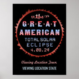 Underbar amerikansk Total Solar Eclipse 21 augusti Poster
