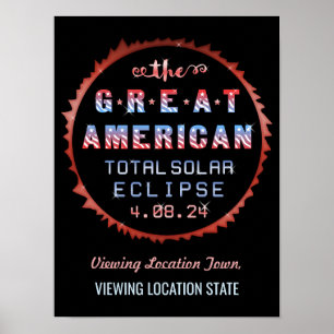 Underbar amerikansk Total Solar Eclipse 21 augusti Poster