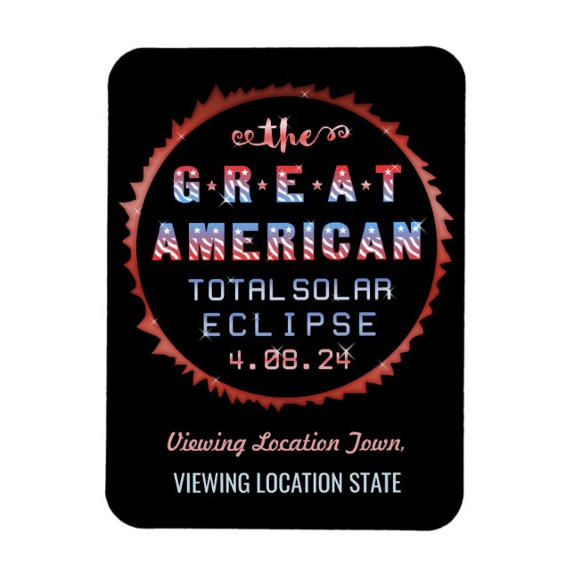 Underbar amerikansk Total Solar Eclipse 8 april 20 Magnet (Vertikal)