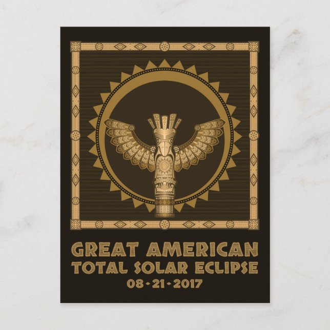 Underbar amerikansk total solenergi - 2017 vykort (Framsida)