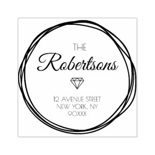 underbar andedräkt och skript adress stämpel