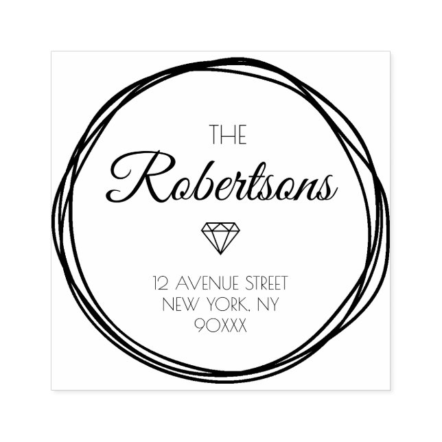 underbar andedräkt och skript adress stämpel (Tryck)