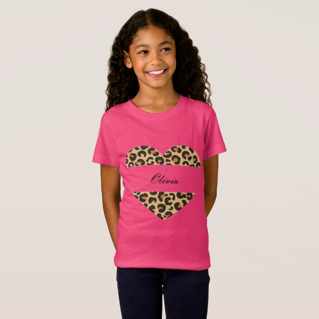 underbar anpassningsbar leopard, trycktshirt t shirt (Hel framsida)