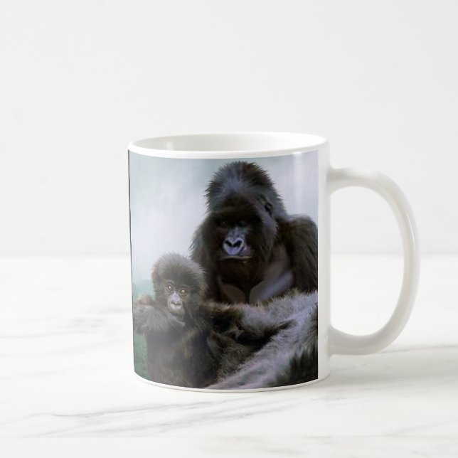 UNDERBAR APES Mountain Gorilla & Baby Gorilla Kaffemugg (Höger)