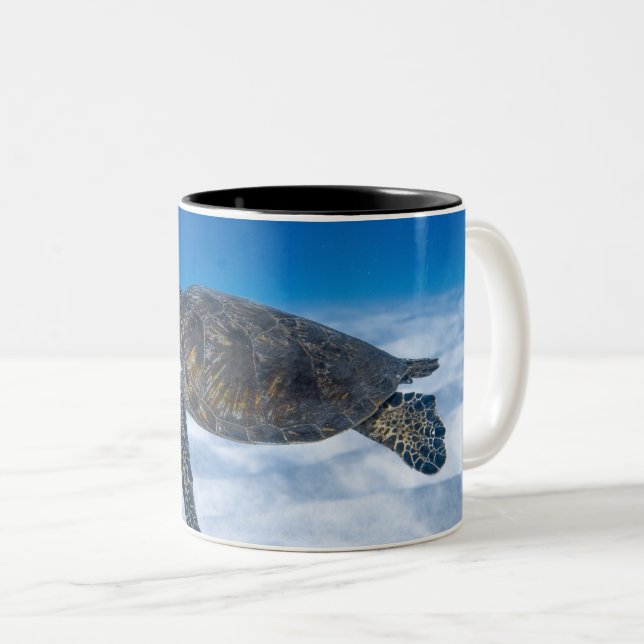 underbar Aquatic Turtle Två-Tonad Mugg (Framsida höger)