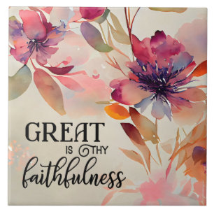 Underbar är Thy Faithessness Beloved Hymn Kakelplatta