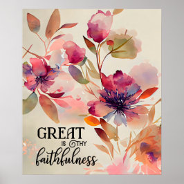 Underbar är Thy Faithessness Beloved Hymn Poster