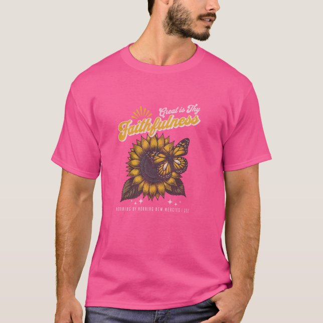Underbar är Thy Faithness Christian Hymn Lyrics Su T Shirt (Framsida)