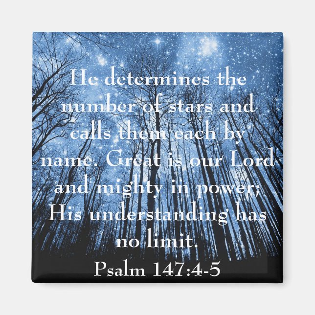 Underbar är vår herre bible verse Psalms Magnet (Framsidan)