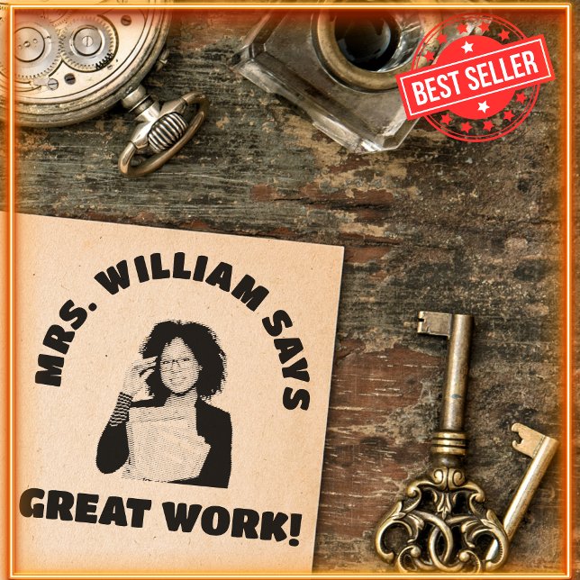 Underbar arbetslärarfotot & Namn godkänt gummi Självfärgande Stämpel (Skapare uppladdad)