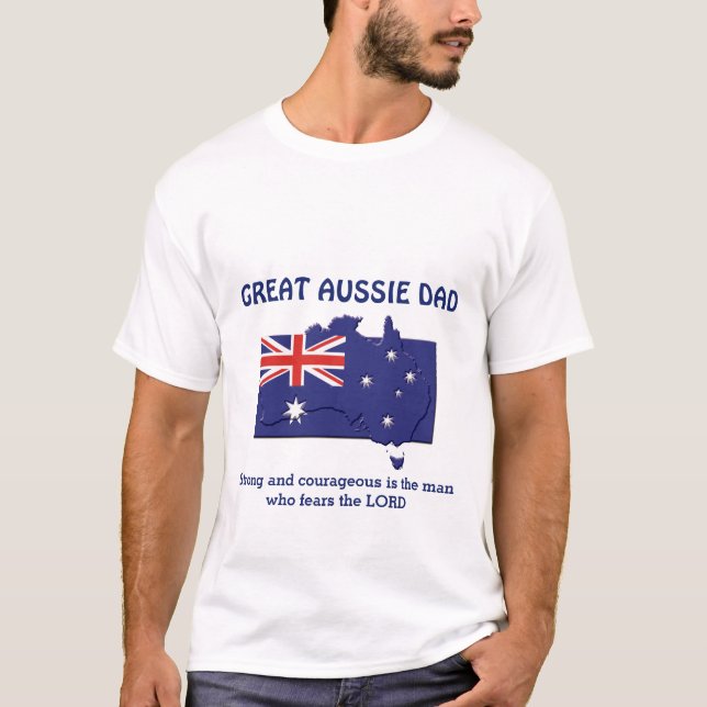UNDERBAR AUSSIE PAPPA Stark djärv Personlig T Shirt (Framsida)