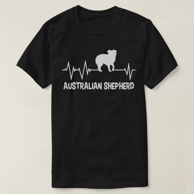 Underbar Australian shepherd Heartslag Design Auss T Shirt (Design framsida)