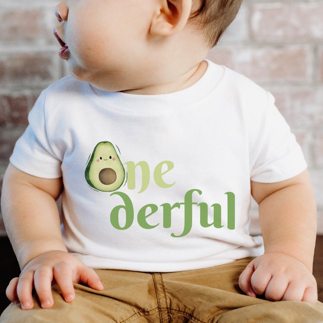 Underbar Avocado 1-årsdag T Shirt (Onederful Avocado 1st Birthday Baby T-Shirt)