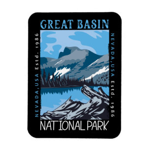 Underbar bäckennationalpark Nevada Retro Distress Magnet
