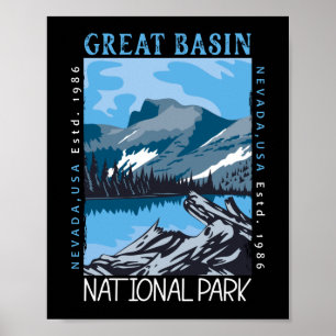 Underbar bäckennationalpark Nevada Retro Distress Poster