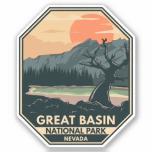 Underbar bäckennationalpark Retro Emblem Klistermärken