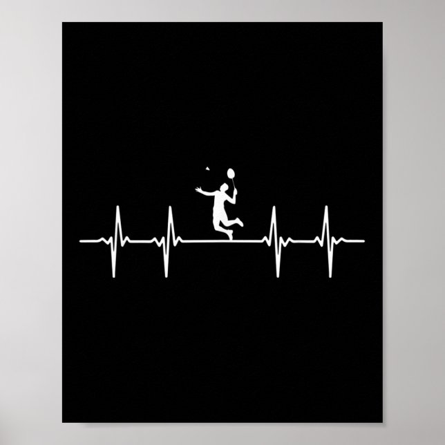 Underbar Badminton Heartslag Gift Shuttle Poster (Framsidan)