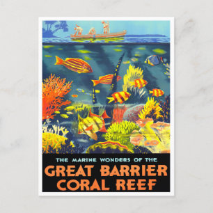 Underbar Barrier Coral Reef Australien vintage res Vykort