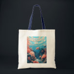 Underbar Barrier Reef Australia Travel Art Vintage Tygkasse<br><div class="desc">Underbar barriärrev i vektorkonst stil. Den Underbara barriärreven är världens största korallrev,  som består av över 2 900 enskilda rev och 900 öar.</div>