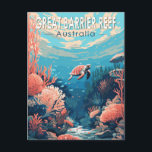 Underbar Barrier Reef Australia Travel Art Vintage Vykort<br><div class="desc">Underbar barriärrev i vektorkonst stil. Den Underbara barriärreven är världens största korallrev,  som består av över 2 900 enskilda rev och 900 öar.</div>