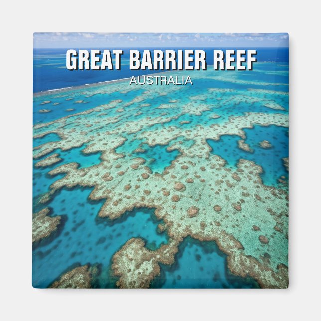 Underbar Barrier Reef Australia Travel Magnet (Framsidan)